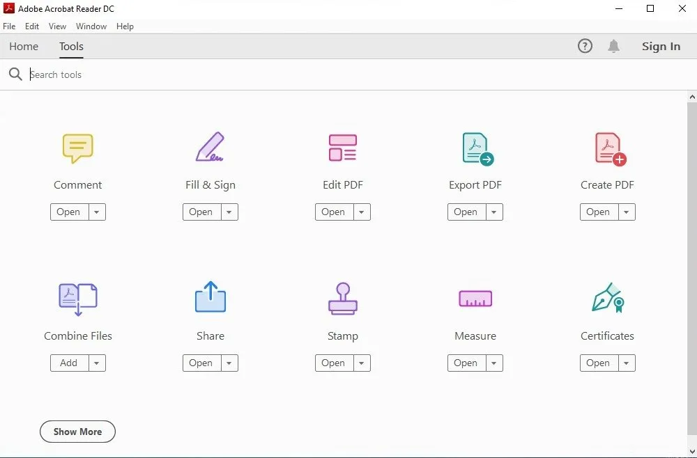 Adobe Acrobat Reader DC Programı Ekran Görüntüsü